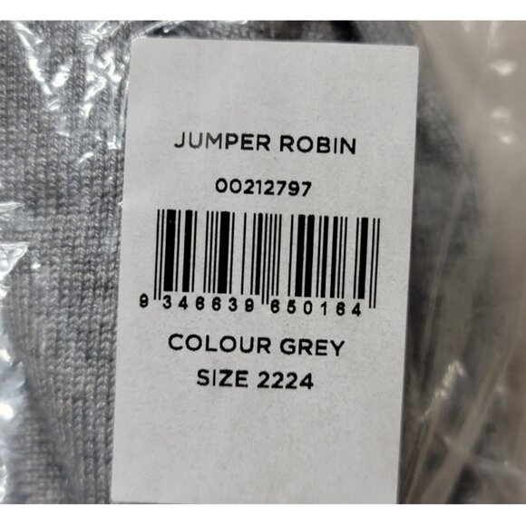 NWT City Chic Evans 22/24 Grey 'Season's Tweetings' Christmas Holiday Sweater - Picture 9 of 11